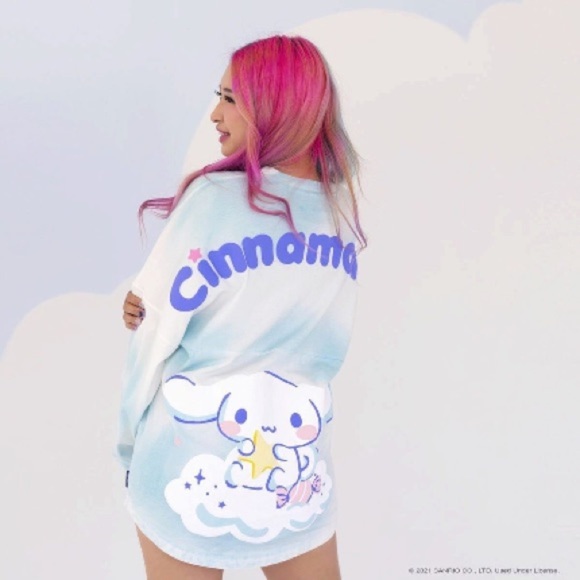 Spirit Jersey Tops - Cinnamoroll Spirit Jersey Crewneck Pullover Tie Dye Jumper Long Sleeve Size XS